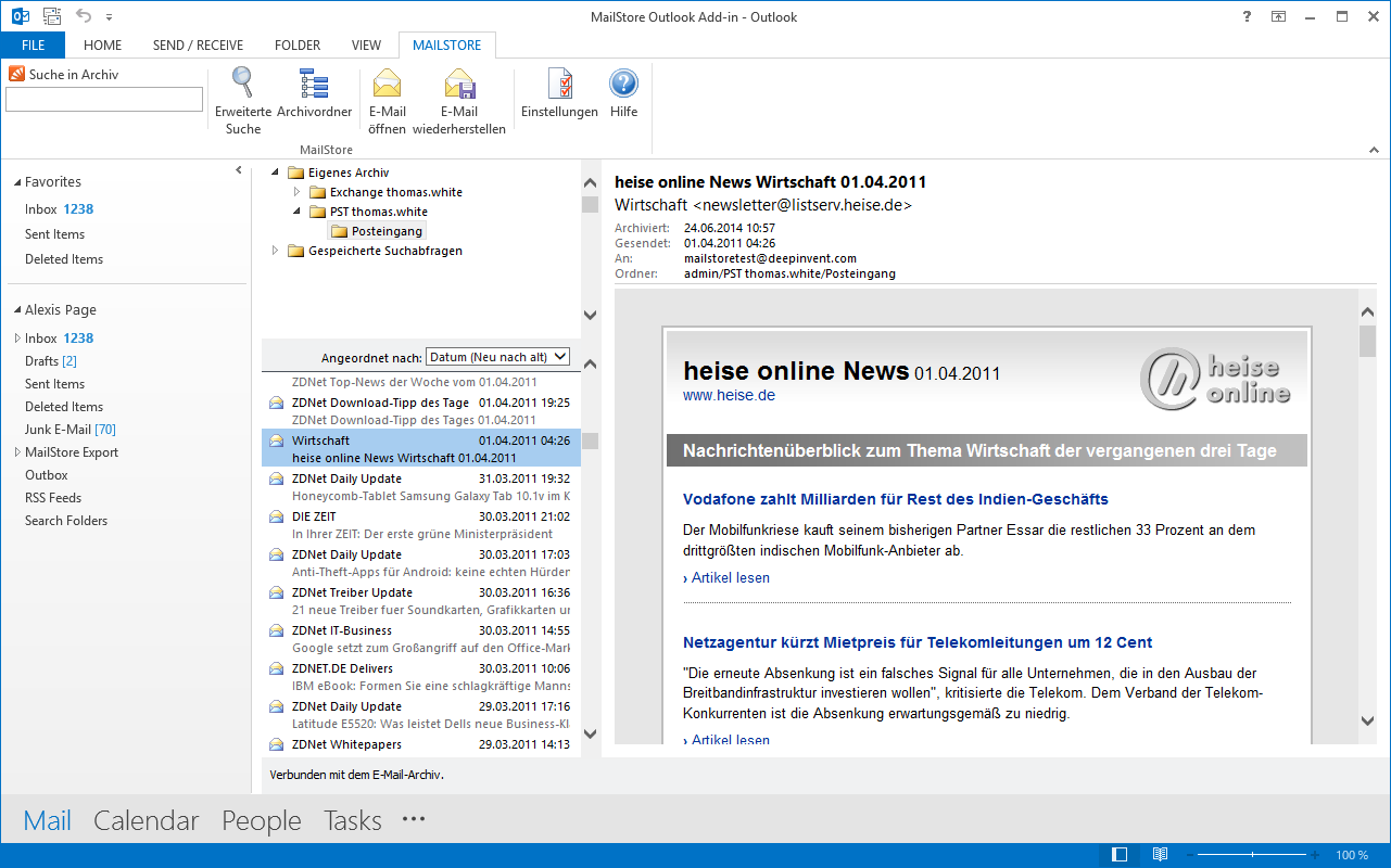mailstore outlook add in